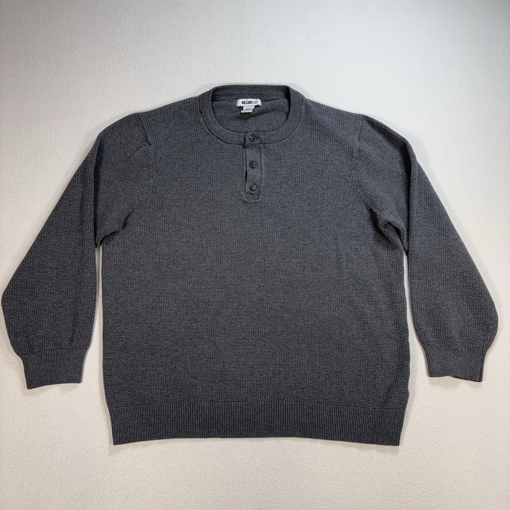 William Rast Thermal Henley Shirt Men's XL (fits Like S/M) Gray 100% Cotton READ